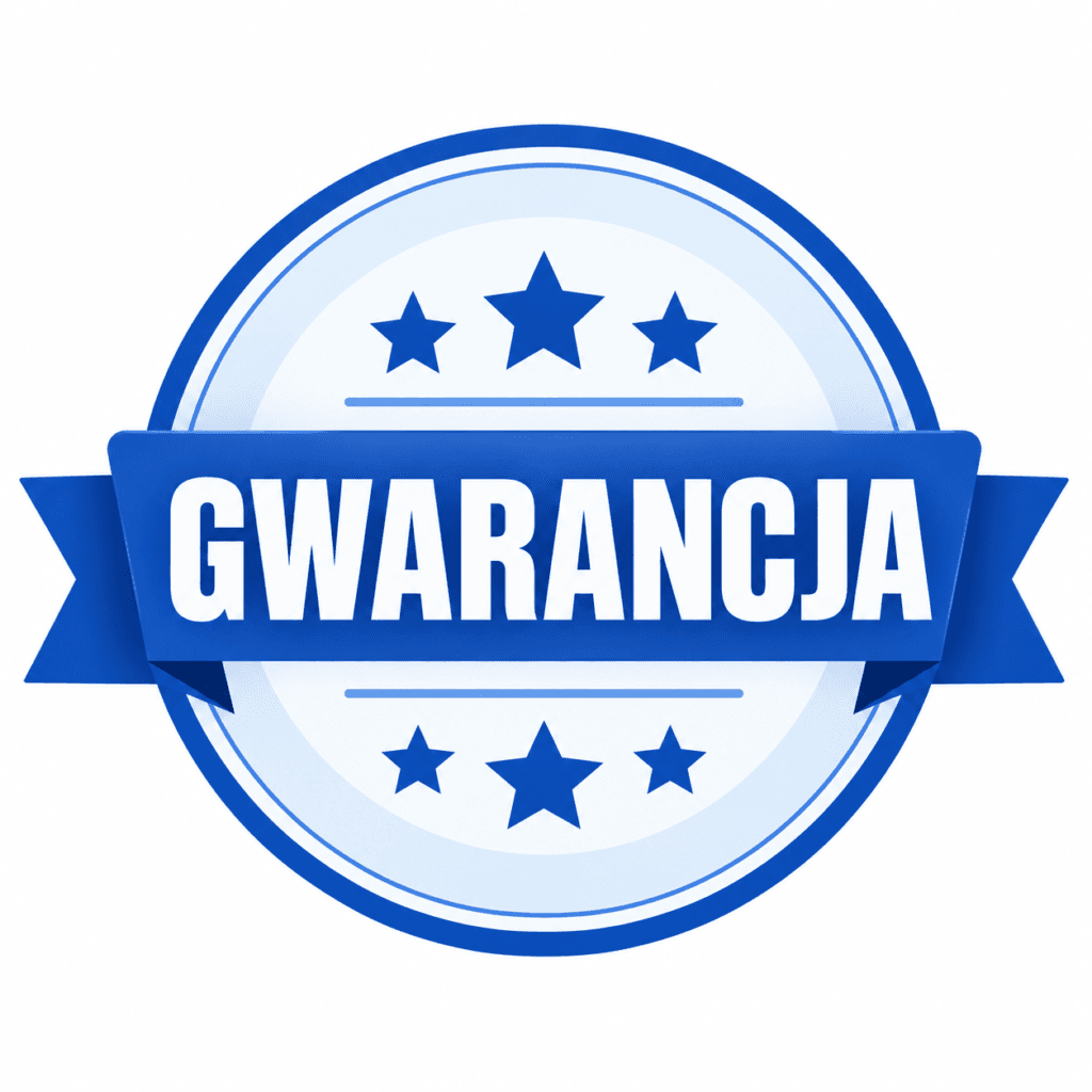 Niebieska pieczęć gwarancyjna GWARANCJA